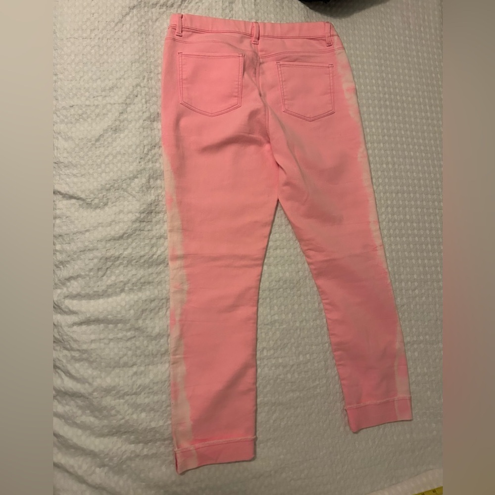 Pink jeggings, women’s sz 4-6, girls XXL sz 18, stretch pink jeans, lightweight - Picture 2 of 6